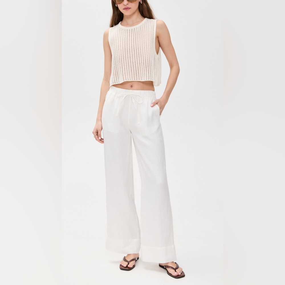 NWT Alex Mill Riley Pants in Linen, L, White
